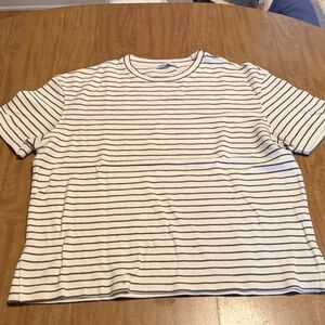 Zara Monochrome Striped Short Sleeve Tee